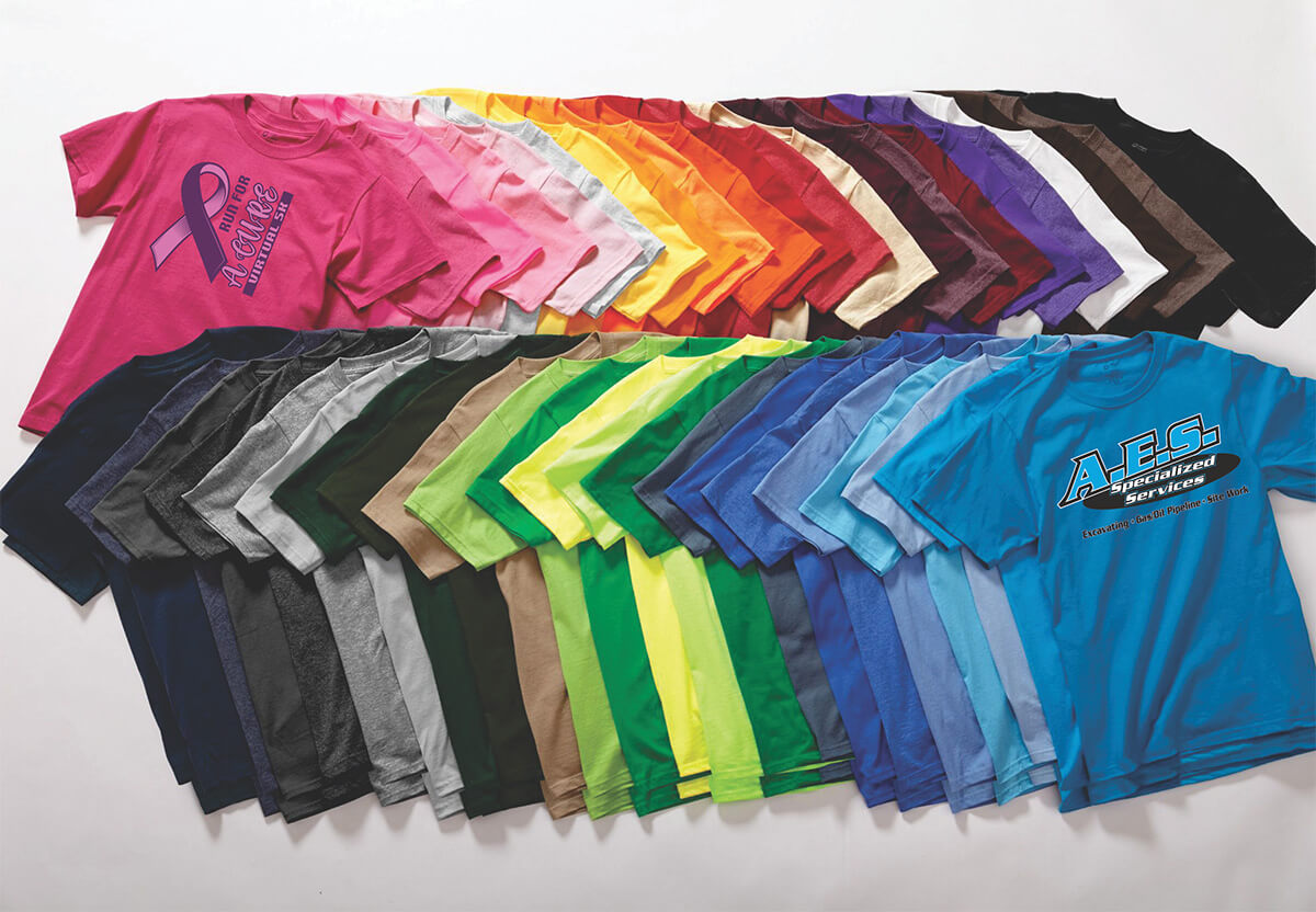 Multiple Colored T-Shirts Fanned Out